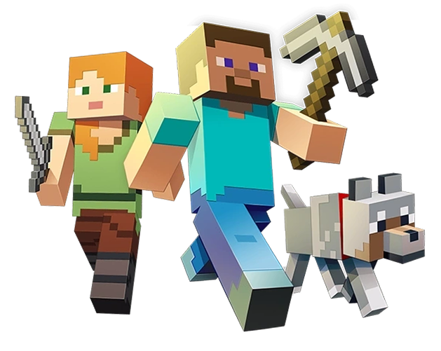 Minecraft Steve and Alex